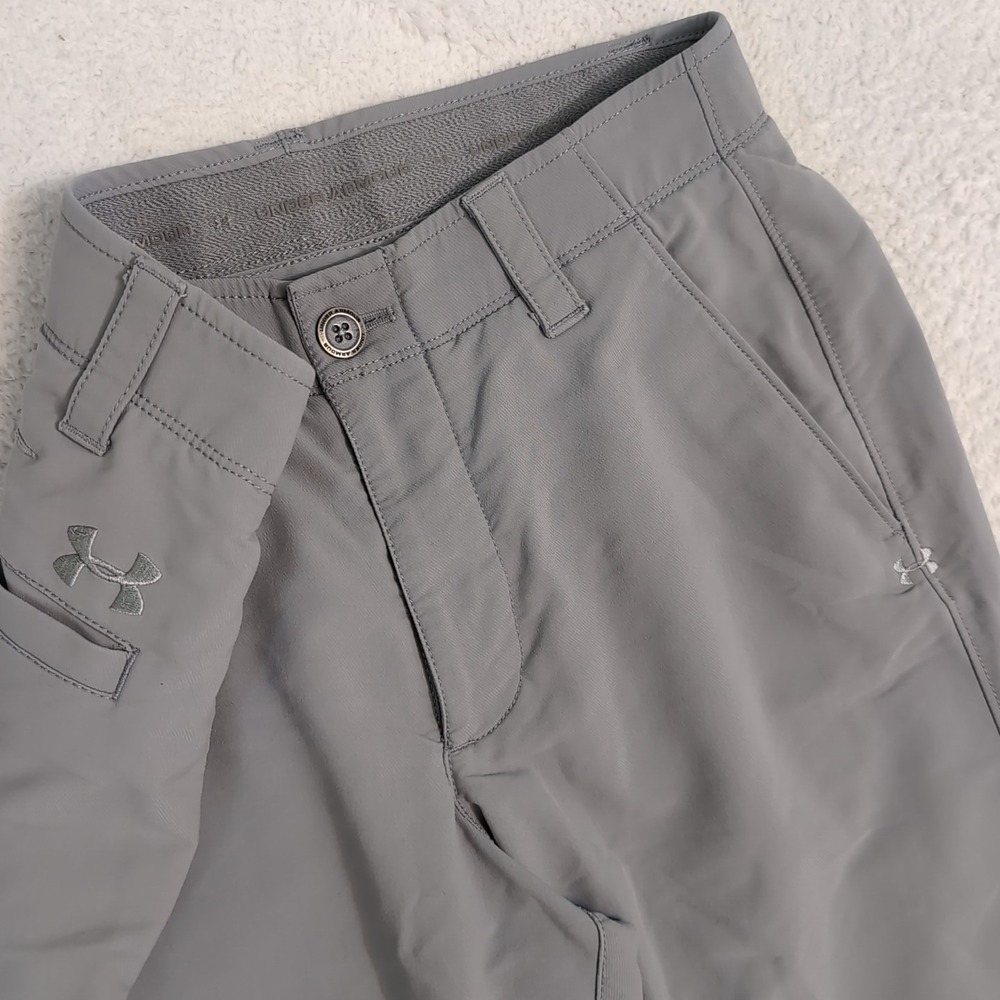 Under Armour Golf Pants Match Play 30x30 Gray Nylon Stretch Straight Fit EUC